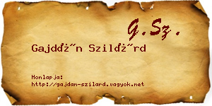 Gajdán Szilárd névjegykártya